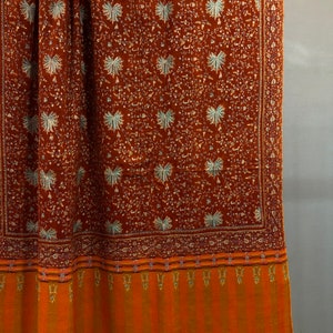 Reversible Pashmina, Hand Embroidered Cashmere Wrap, Needle Embroidery Pashmina Shawl, Maroon Pashmina Kashmiri Shawl, Indian Embroideries