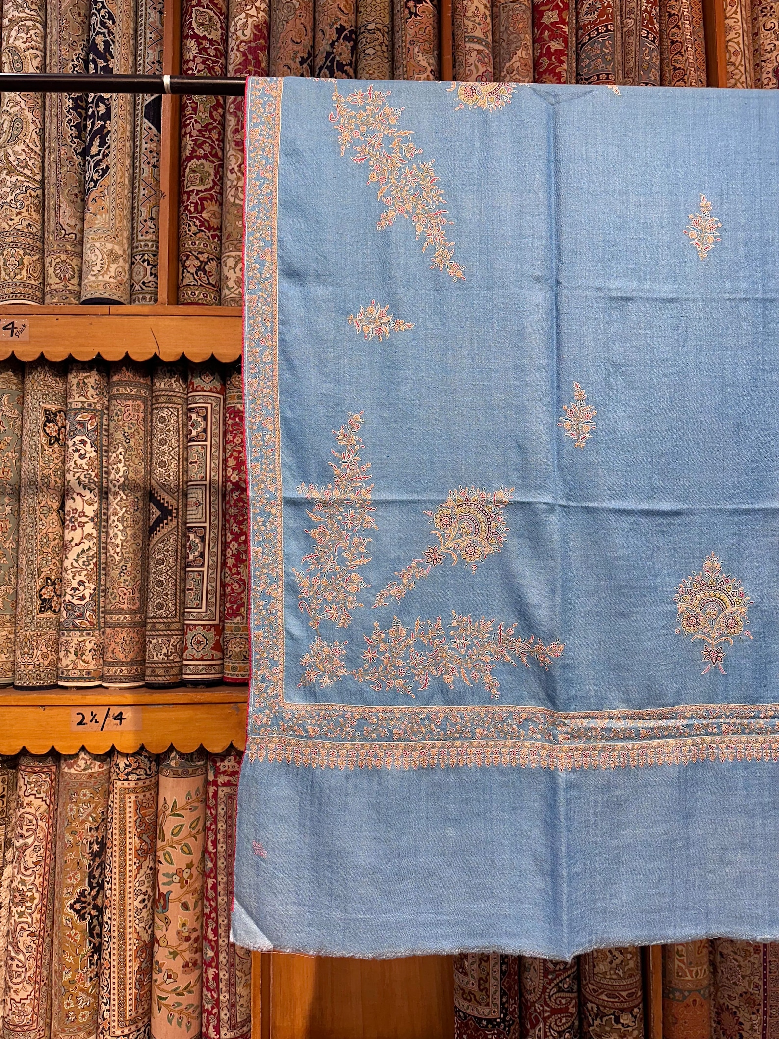 pale blue pashmina shawl