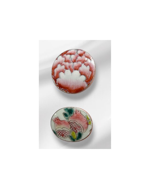 Brooches, vintages brooches, hand painted brooches, sterling silver brooches, vintage pins, vintage hand painted pins, estate jewelry