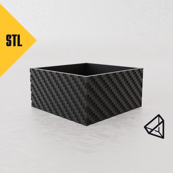 Carbon storage box - STL File - 3D print UNIQUE storage box