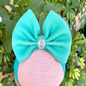 Small Sliver AB Diamond | Big Bow On Headband | 5in Bow | Big Bow | Big Diamond Bow