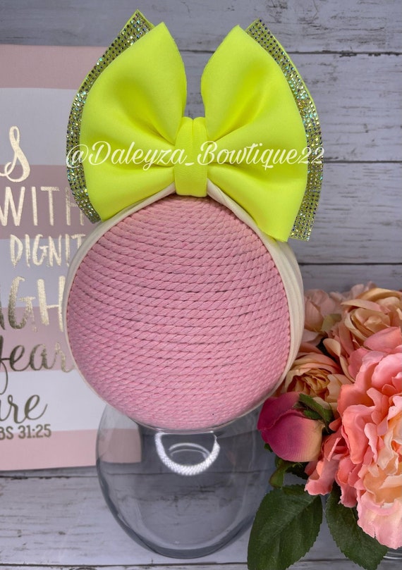 Back Flap Rhinestone Glam Bow on Headband | Big Rhinestone  display picture 1