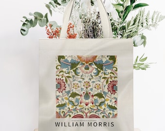 Vintage Flower Tote Bag, William Morris Canvas Tas, Grote Capaciteit Boodschappentas, Artistieke Flower Travel Bag, Huwelijkscadeau, Speciale Tote Bag Gift