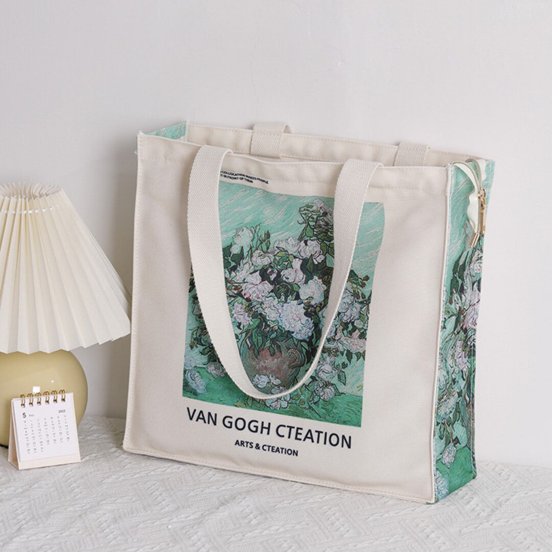 Oil Painting Canvas Tote Baghighcapacity Thick Commuter Shoulder Bagbeach Handbagfashion