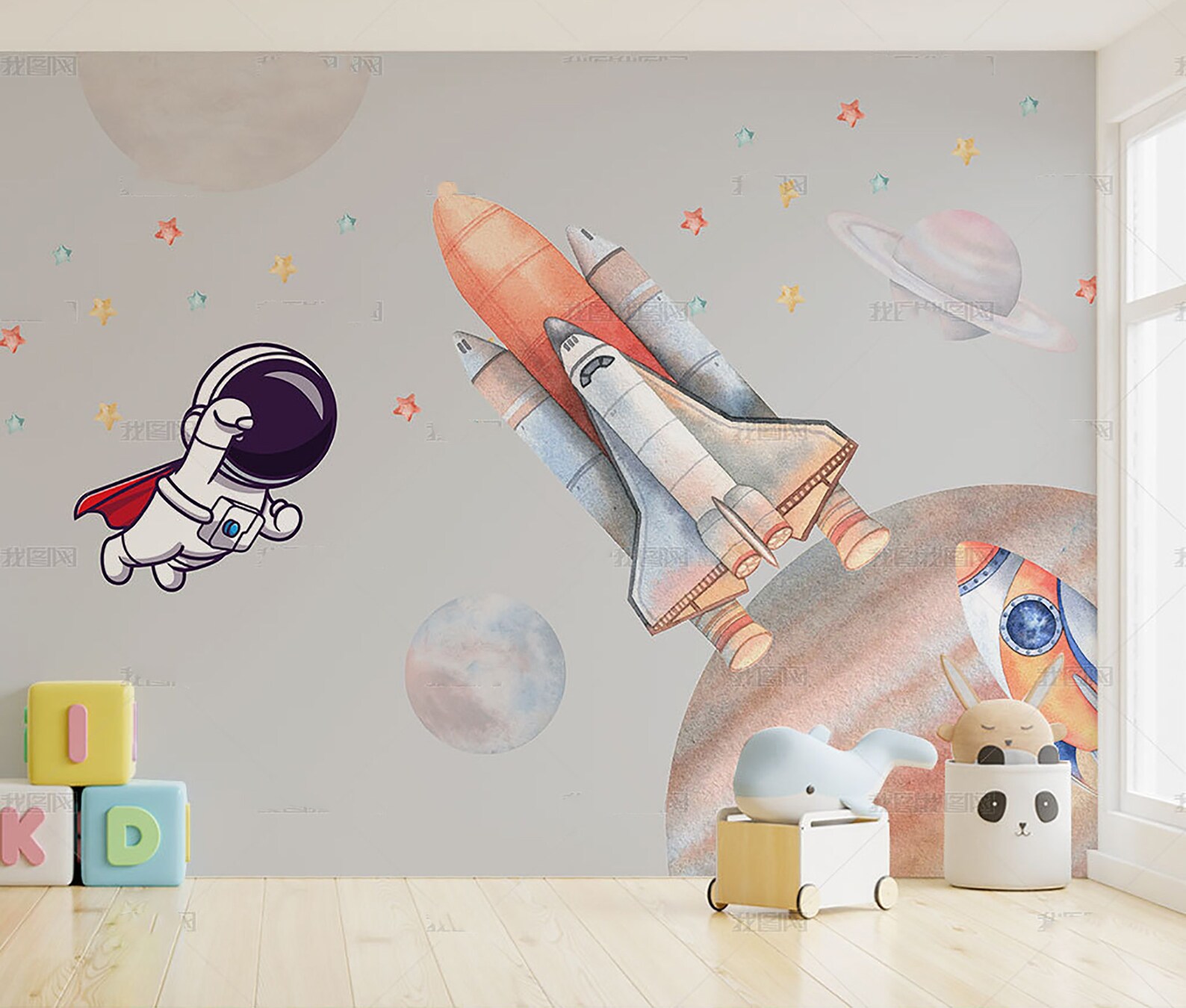 Outer Space Wallpaper for Kids Kids Room Wallpaper Peel and Etsy