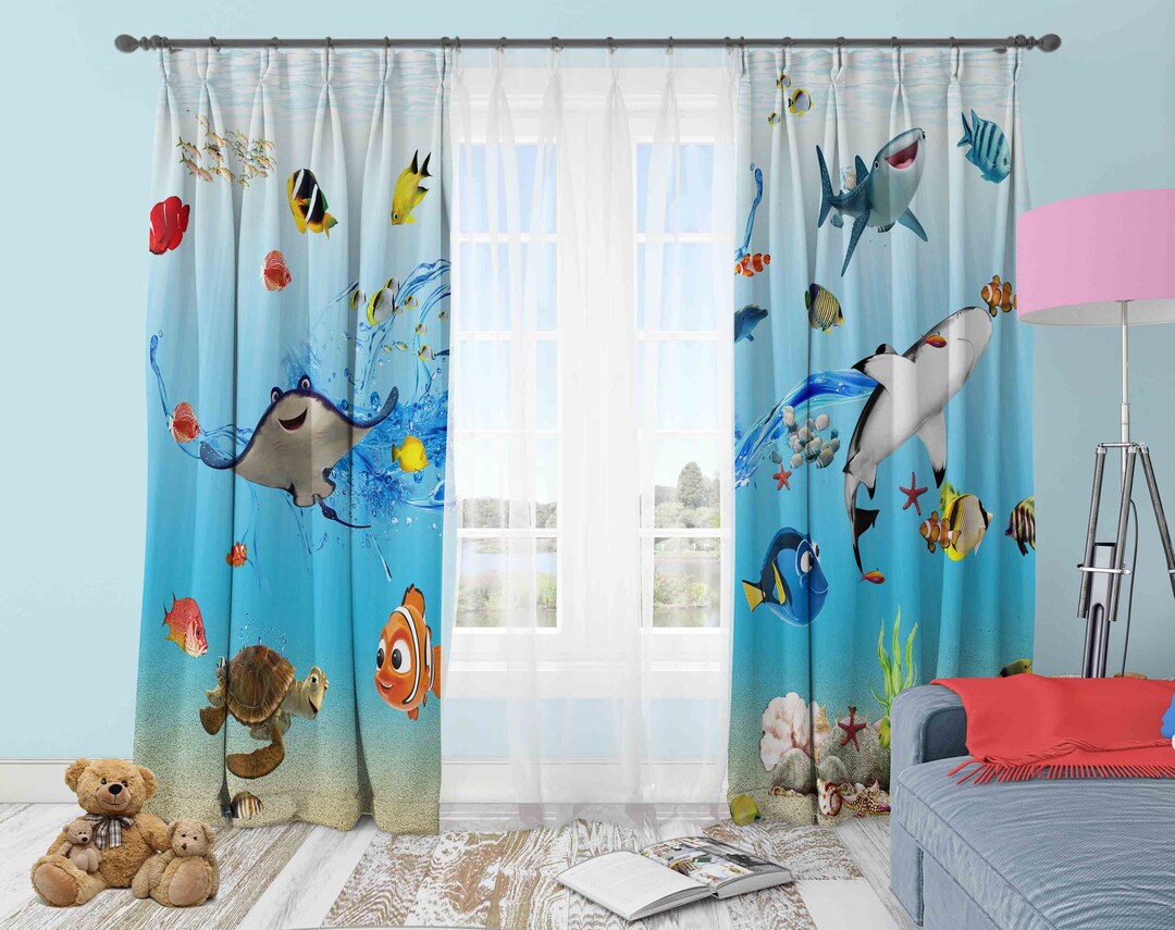 Sea World Curtains Nemo Disney Curtains Baby Room Etsy