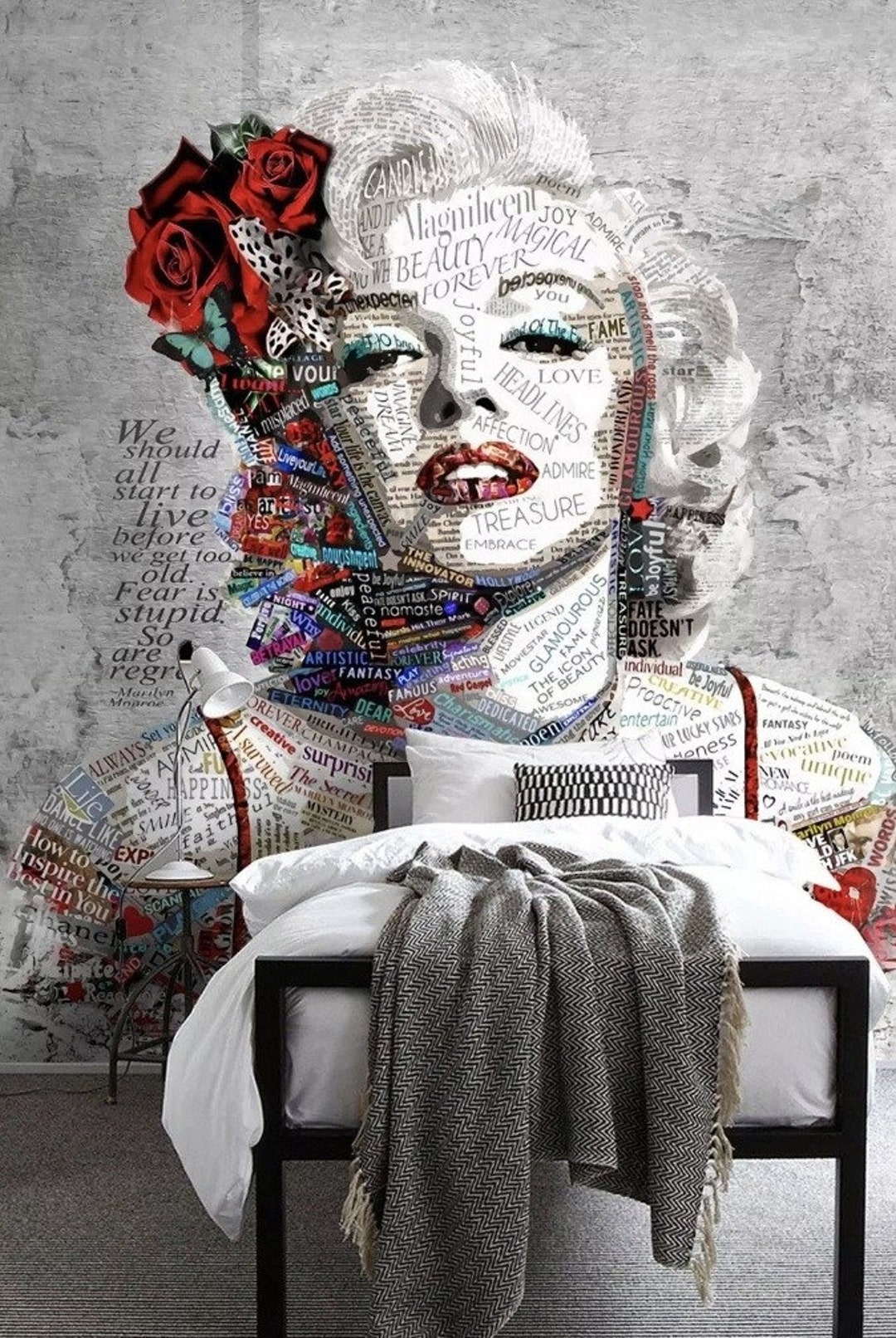 Marilyn Monroe Peel and Stick Wallpaper Removable Paper Etsy