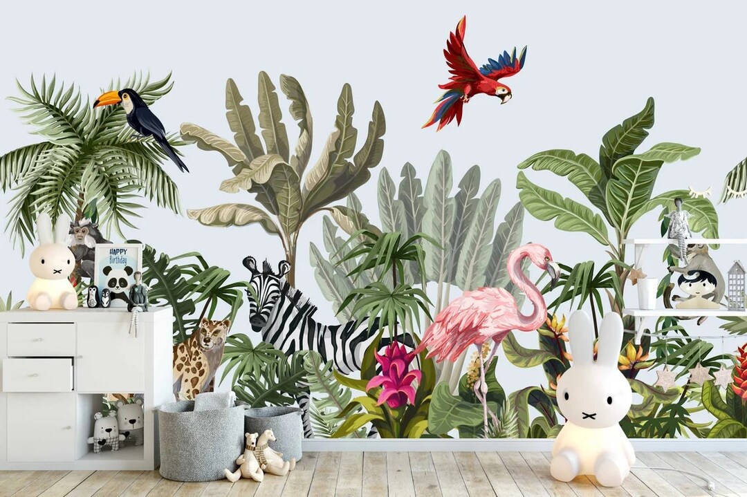 Green Tropical Forest Wallpaper Peel and Stick Removable - Etsy