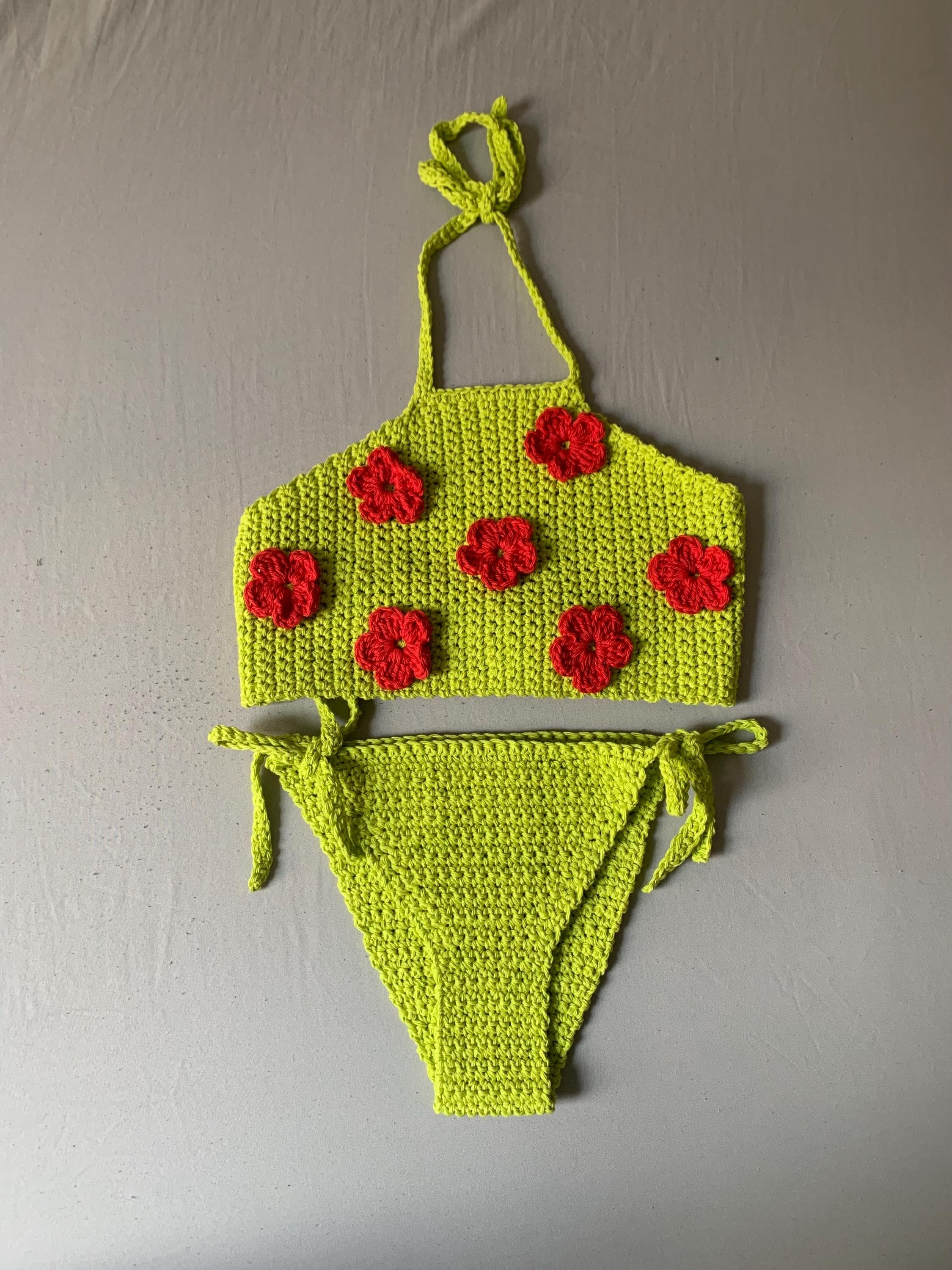 CHEEKY Finished Bikini Bottom Tie Side High Cut High Waist Triangle ...