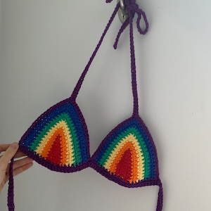 PRIDE BIKINI Top Special 100% Cotton Swim Bikini Set Top Rainbow LQBTQ+ June Pride Month