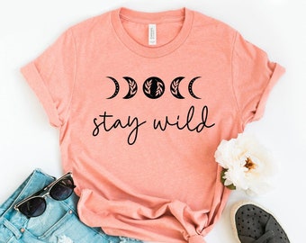 Stay Wild T-shirt, Boho Shirt, Exploring Tee, Adventurers Top, Hiking Gift, Travel Shirts, Women's Fashion T-shirt, Hippie Top, Women's Gift