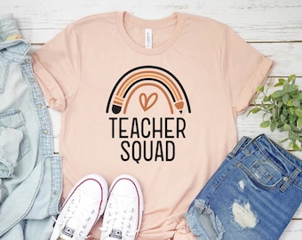 Koszulka Teacher Squad, Koszulka Retro School, Koszulka Teacher, Koszulka Teacher Life, Prezent z podziękowaniami, Koszulka School, Koszulka School Teacher, Prezent damski