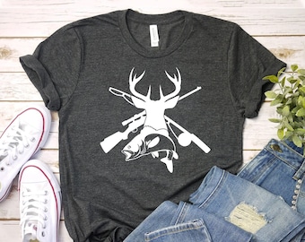 Deer Hunting T-shirt, Hunters Shirt, Usa Shirts, Hunt Lovers Gift, Buck Hunt Shirt, Funny Hunting Tee, Camping Top, Hunting Shirt, Women Tee