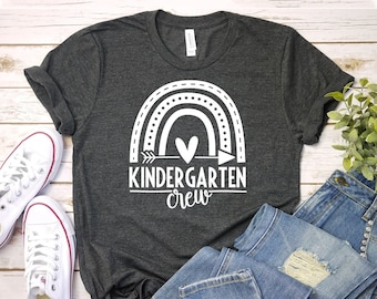 Kindergarten Crew T-shirt, First Day Of School Shirt, Kinder Crew Tee, Kinder Squad Shirt, Teaching Gift, Christmas Tee, School Top, God Tee