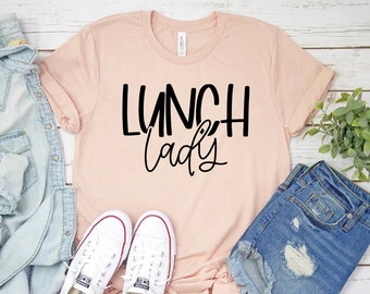 Camiseta da senhora do almoço, camisa de natal, camiseta da escola, parte superior do trabalhador da cafeteria da escola, presente do esquadrão do almoço, camisa de volta às aulas, camiseta do livro