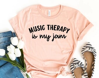 Camiseta Music Therapy Is My Jam, camisa para amantes da música, camiseta para musicoterapeuta, blusa Beatboxer, presente para musica é meu terapia, camisa musical, camisa feminina