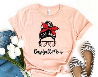 Baseball Mom T-shirt, Baseball Shirts, Game Day Gift, Baseball Fan Tee, Sports Top, Mom Shirts, Biggest Fan Gift, Women's Shirts, Mama Shirt