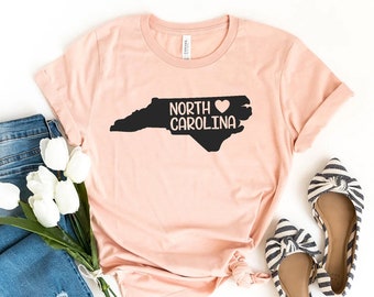 North Carolina T-shirt, North Carolina Pride Shirt, Travel Gift, State Tee, North Carolina Football Top, Travel T-shirt, Christmas Gift