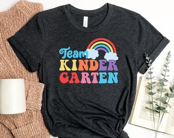 Team Kindergarten T-shirt, Kindergarten Shirts, Teaching Gift, School Teacher Tee, School Top, Teacher Life Shirts, Elementary Gift