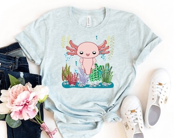 Axolotl T-shirt, Axolotl Lover Shirt, Women's Tee, Cute Axolotl Top, Funny Axolotl Gift, Axolotl Mama Shirt, Axolotl Mom T-shirt