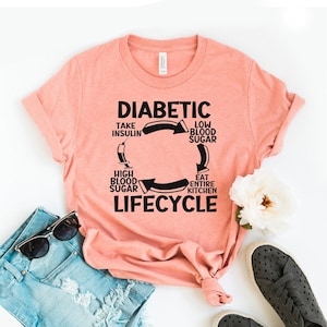 Diabetic Life Cycle T-shirt, Diabetes Support Awareness Shirt, Type One Diabetes Tee, Diabetes Support Gift, Diabetic Life Shirts