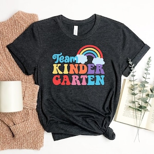 Team Kindergarten T-shirt, Kindergarten Shirts, Teaching Gift, School Teacher Tee, School Top, Teacher Life Shirts, Elementary Gift