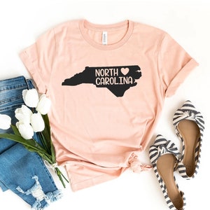 North Carolina T-shirt, North Carolina Pride Shirt, Travel Gift, State Tee, North Carolina Football Top, Travel T-shirt, Christmas Gift