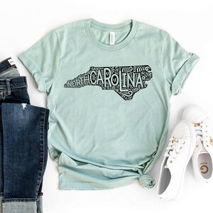 North Carolina T-shirt, North Carolina Pride Shirt, Travel T-shirt, Ncaa Shirts, Travel Gift, North Carolina Football Top, Christmas Gift