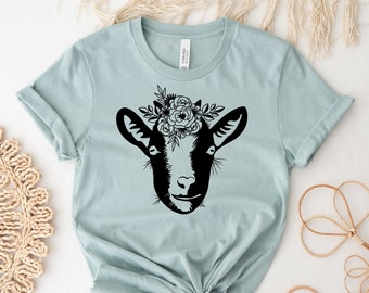 T-shirt di capra, Camicia per amante della capra, Top alla moda, T-shirt di capra carina, Regalo del contadino di capra, Camicia per animali, T-shirt della fauna selvatica, Camicia da donna, T-shirt di capra
