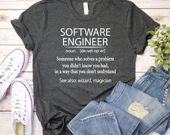 Software-Ingenieur-T-Shirt, Programmierer-Shirt, Programmierer-T-Shirt, Ingenieur-Papa-Shirt, Weihnachtsgeschenk, Informatik-T-Shirt, Ingenieur-Abschluss-Shirt
