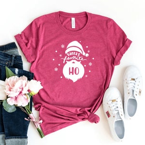 Santa&#39;s Favorite Ho T-shirt, Christmas Shirt, Holiday Tee, Happy New Year Top, Merry Christmas Gift, Christian Shirt, Religious Top