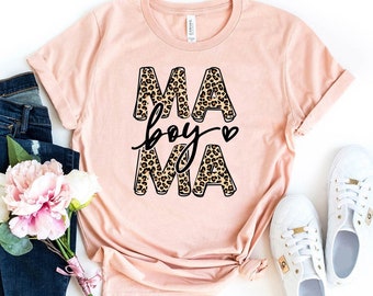 Boy Mama T-shirt, Boy Mom Shirt, Mom Life Gift, Mommy Tee, Funny Mom Top, Mama Shirt, Mama Boy Heart Gift, Family Party Shirts, Boy Shirt