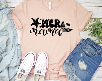 Mer Mama T-shirt, Mer Mini Shirt, Funny Onesie Tee, Mommy Top, Christmas Gift, Mothers Day Shirts, Family Mermaid Shirt, Women's T-shirts