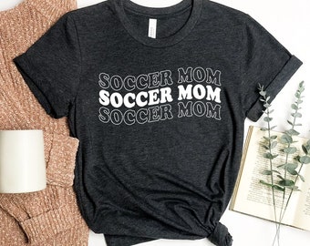 T-shirt mamma calcio, maglietta per il giorno della partita, regalo di calcio, maglietta da calcio, regalo mamma calcio, top amante del calcio, maglietta per allenatore di calcio, maglietta mamma, top da donna