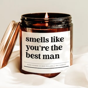 Smells Like You're The Best Man Candle, Best Man Gift Idea, Best Man Proposal Box, Apothecary Candle, Wedding Party Gift, Gift For Groomsman
