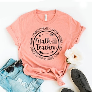 Math Teacher T-shirt, Elementary Shirt, School Math Tee, Teacher Top, Math Lover Gift, Mathematics Shirts, Cute Math Print T-shirt