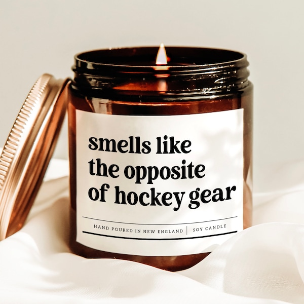 Smells Like The Opposite Of Hockey Gear, Hockey Player Gift, Hockey Lover Candle, Unique Gift Idea, Hockey Partner Gift, Hockey Coach Candle