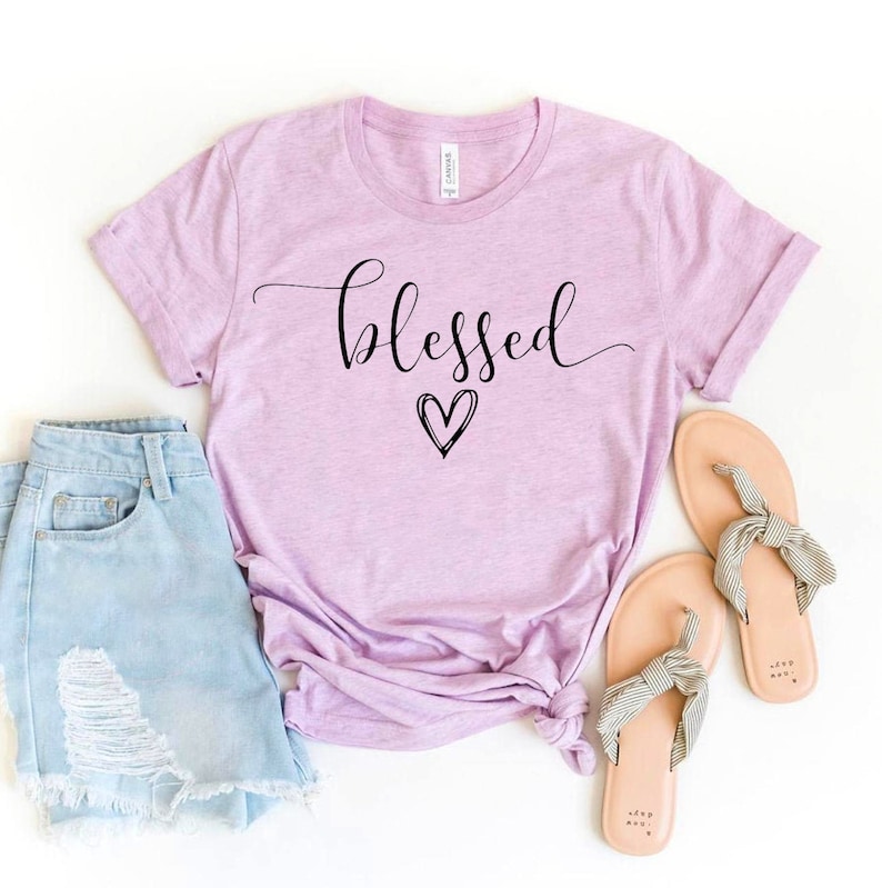 Blessed T-Shirt | Christian Tee | Faith Shirt | Mom Gift | Religious Apparel | Inspirational Top image 1
