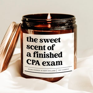 De zoete geur van een voltooide CPA-examenkaars, CPA-examencadeau, nieuw CPA-cadeau, felicitatiekaars, cadeau voor accountant, belastingseizoencadeau
