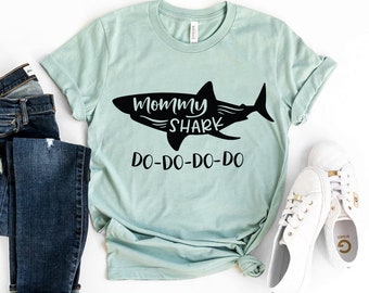 Mommy Shark T-shirt,  Shark Birthday Shirt, Shark Party, Doo Doo Doo Gift, Family Shark Tee, Shark Top, Women's T-shirt, Mothers Day Shirt