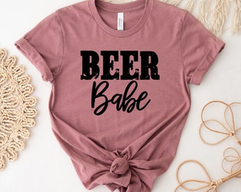 Beer Babe T-shirt, Drink Beer Shirt, Women Drinking Gift, Beer Lover Top, Summer Party Tee, Drunk Shirts, Beer Girl Gift, Women Beer Top,