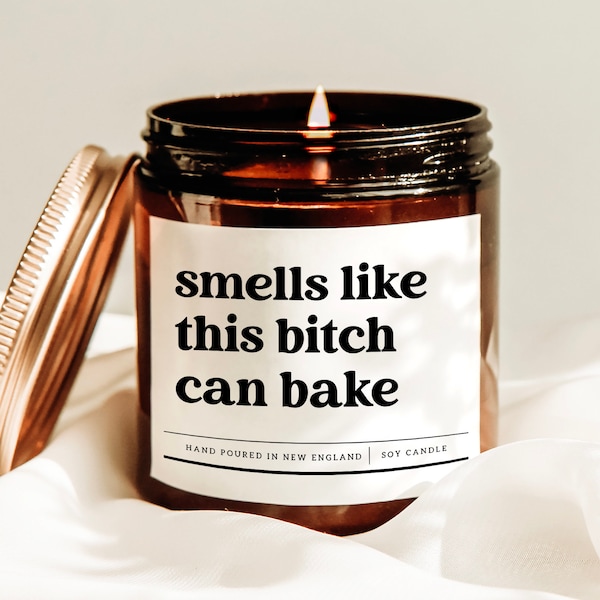 Smells Like This Bitch Can Bake Candle, Funny Gift For Baker, Baking Lover Candle, Baker Candle, Housewarming Gift, Baking Chef Candle
