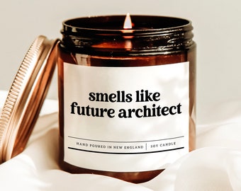 Smells Like Future Architect Candle, Architecture Graduation Gift, Future Architect Gift, Funny Architect Candle, Architecture Student Gift