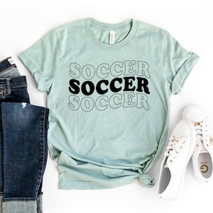 Soccer T-shirt, Game Day Shirt, Player Gift, Soccer Team Shirts, Soccer Moms Tee, Sports Top, Soccer Fans Shirts, Women&#39;s T-shirts