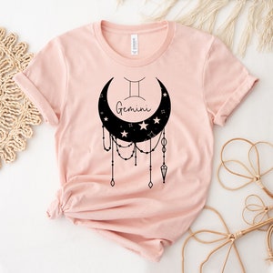 Gemini T-shirt, Gemini Sign Shirt, Horoscope Top, Gemini Astrology Tee, Zodiac Signs Gift, Birthday Shirts, Women&#39;s T-shirts, Girl Top