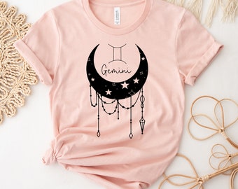 Camiseta de Gêmeos, camisa de signo de Gêmeos, top de horóscopo, camiseta de astrologia de Gêmeos, presente de signos do zodíaco, camisas de aniversário, camisetas femininas, top de menina