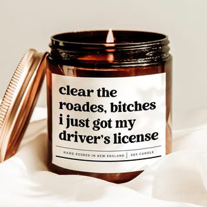 Maak de wegen vrij Ik heb net mijn rijbewijs Kaars, kaars nieuwe chauffeur, cadeau leerling chauffeur, cadeau rijexamen, cadeau nieuw rijbewijs, cadeau nieuw rijbewijs, BFF-cadeau