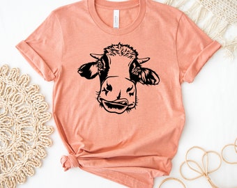 Camiseta de vaca, camisa de vaca de las tierras altas, camiseta de vaquilla, top de granja, regalo de vaquera, camisa amante de las vacas, camiseta de campo, regalo de granja lechera, camiseta de vaca linda