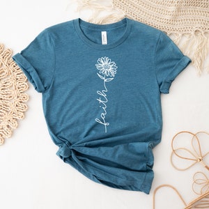 Faith T-shirt, Christian Shirt, Vertical Cross Tee, Faith Cross Top, Religious Gift, God T-shirt, Love And Grace Shirt, Jesus Top