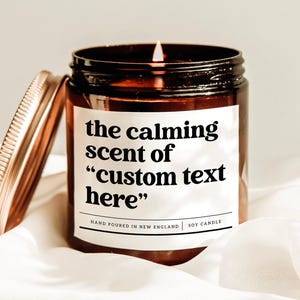 Il profumo rilassante della candela con messaggio personalizzato, candela con testo personalizzato, regalo con messaggio personalizzato, scegli il tuo regalo con le parole, regalo profumato